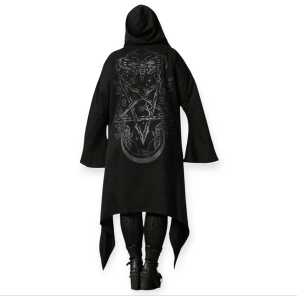 Killstar Other - Killstar Lunar Wizard Long Asymmetric Cardigan Snake Serpent Celestial Unisex XS